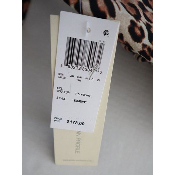Profile x Gottex Plus Sz 18W Leopard Printed Flyaway One Piece Swimsuit $178 - Picture 8 of 9